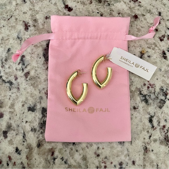 Sheila Fajl Jewelry - Sheila Fajl Stare Hoops Shiny Gold NEW WITH TAGS